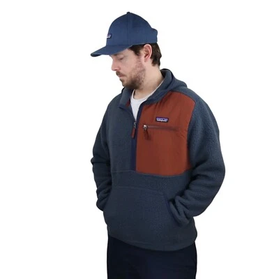 Patagonia Retro Pile Sherpa Fleece Pullover Hoody Jacket Coat Mens Medium Blue - Image 1 of 4