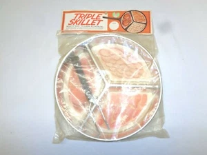 Vintage Aluminum Triple Skillet~Entire Meal in One Skillet~NOS! - Bild 1 von 3