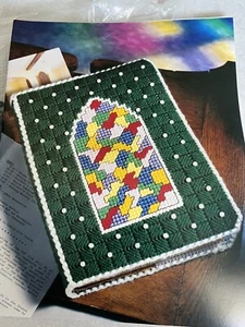 Annie’s Attic Stained Glass Bible Cover Plastic Canvas Kit New 2x7.59.75” - Picture 1 of 3
