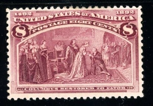 USAstamps Unused VF-X US 1893 Columbian Expo Restored to Favor Scott 236 OG MVLH - Picture 1 of 2