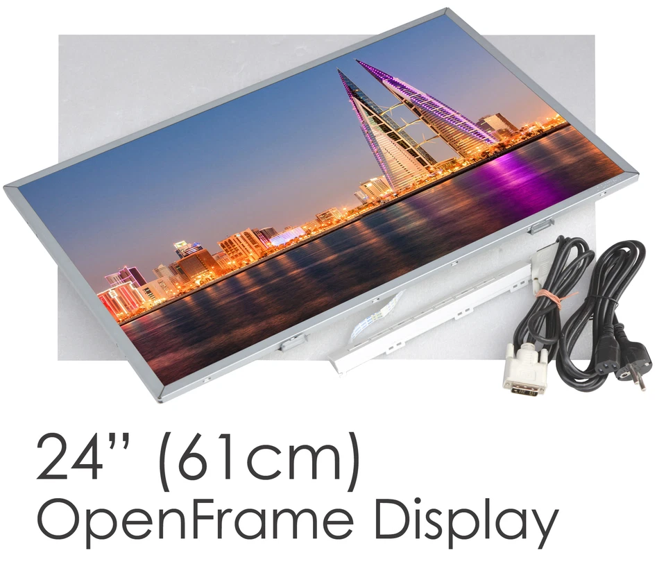 24" 61CM OPENFRAME MONITOR DISPLAYPORT VGA DVI 1920x1200 16:10 LAUTSPRECHER 24-6 - Bild 1 von 4