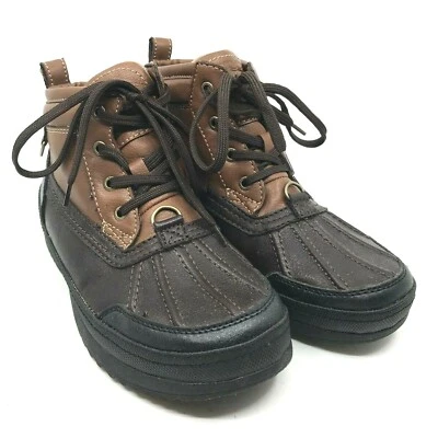 New Route 66 Men's Duck Rain Boot Black/Brown 9M Lace-Up Waterproof [A5] - Image 1 of 4