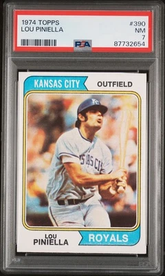 1974 TOPPS #390 LOU PINIELLA PSA 7 - Image 1 of 2