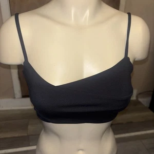 Andanola Asymmetric Bra Top Black Women’s S Minimalist Activewear Crop Bralette - Picture 1 of 6