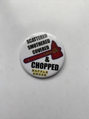 Waffle House Atlanta Braves Baseball Collectible Pin Button Turner Field Chopped - Image 1 of 2