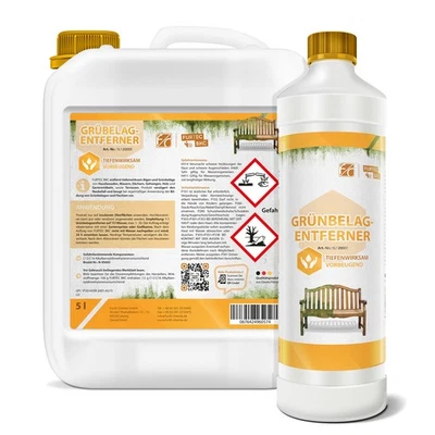 FURTH CHEMIE Grünbelag Entferner Konzentrat Algen Flechten Garten 1 l, 10 l - Bild 1 von 4