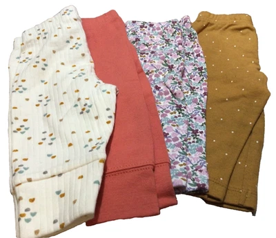 NWOT 4 Pairs of Leggings Girl Size 0-3 Months Carter’s & Cloud Island - Image 1 of 4