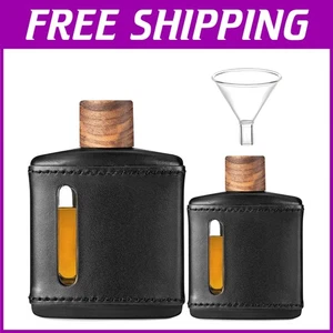 Flachmänner aus echtem Leder - Geschenkset für Whiskey-Liebhaber - Bild 1 von 9
