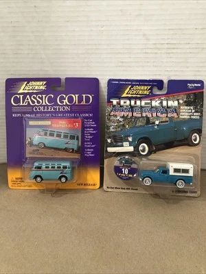 2- Johnny Lightning 1:64 Scale Diecast Classic Gold #3 & Truckin  America New - Image 1 of 4