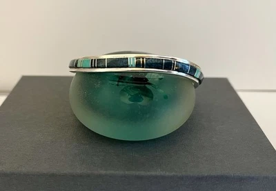 Brazalete Brazalete Navajo Firmado Calvin Begay Plata Esterlina Turquesa y Lapislázuli Foto 1 de 4