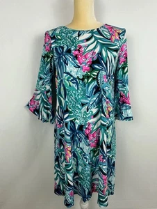 Lilly Pulitzer Ophelia Maldives Hype It Up Swing Dress Sz M Tropical Vacation - Picture 1 of 8
