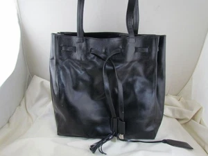 P. Sherrod & Co. Lola Black Leather Tote Bag MSRP $179 - Picture 1 of 4