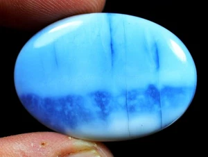39 Ct 6X25X35 mm Natural Designer Blue Owyhee Opal Oval Cabochon Gemstone DE-162 - Picture 1 of 1