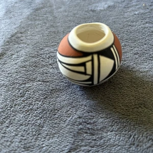 Isleta Pueblo Indianer Keramik Miniatur Schale Figur N M - Bild 1 von 3