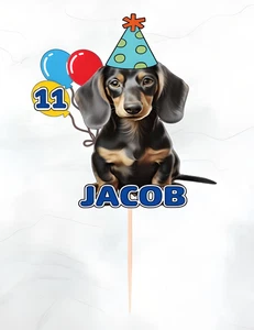 Personalizado Cualquier Raza NOMBRE Y EDAD PERRO adorno pastel cumpleaños decoración pastel - Imagen 1 de 5