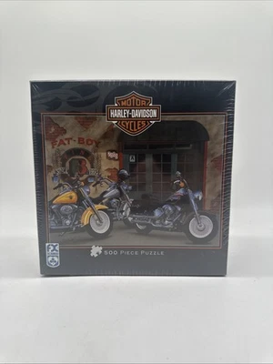2003 FX Schmid Harley Davidson 500 Piece Puzzle 18x24 Fatboy New In Box Sealed - Image 1 of 4