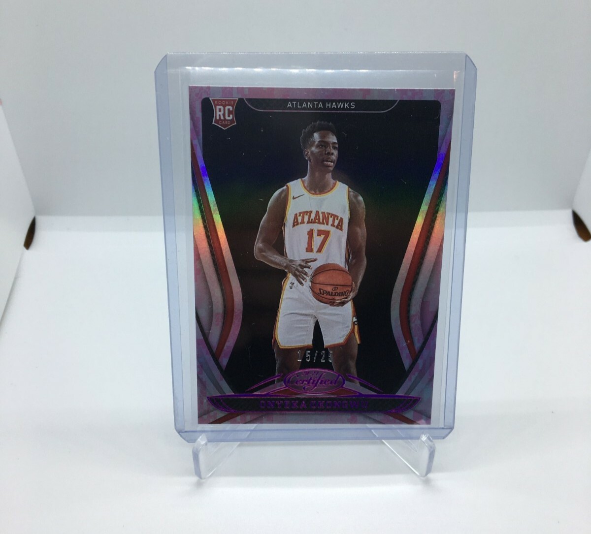 2020-21 ONYEKA OKONGWU Certified Pink 15/25 RC #195 ATLANTA HAWKS