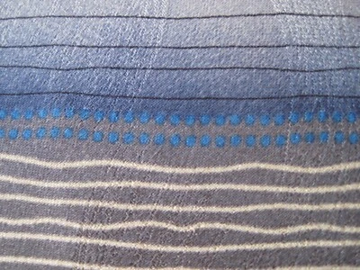 Corbata ENRICO GUCCINI Corbata Azul Gris Blanco Líneas Tejidas Hecha a Mano 100% Seda C42 Foto 1 de 4