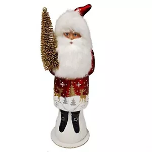 Ino Schaller Large Red Santa Reindeer Scene German Paper Mache Candy Container - Picture 1 of 5
