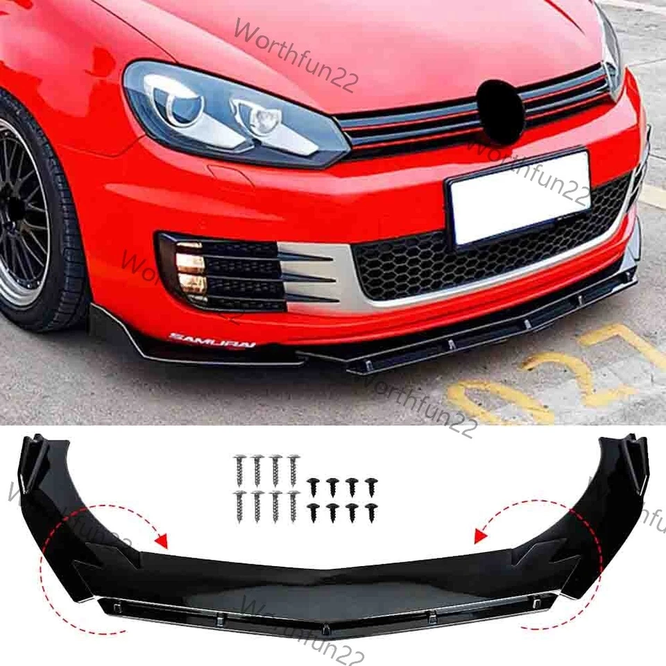 For Kia Spectra 2001-2009 Grossy Black Front Bumper Lip Spoiler Protector Kit Foto 1 de 4