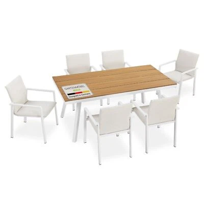 Gartenmöbel Set Tisch 6 Stühle Alu Polywood Terrassenmöbel Juskys Premium® - Bild 1 von 4