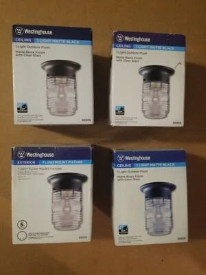 (4) Lámparas de montaje empotrado Westinghouse 66919 negro mate de una sola jalea Foto 1 de 4