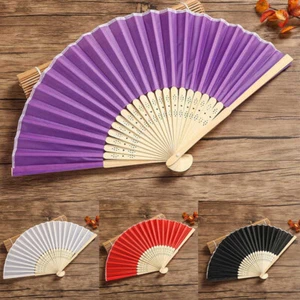 Folding Hand Fan Fsahion Fans Personalized 1Pc Paper Bamboo Decor Art Craft - Picture 1 of 20