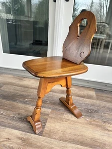 Antique Mahogany Sewing Spinning Stool Paine Furniture Co. Boston 29” Tall - Picture 1 of 13