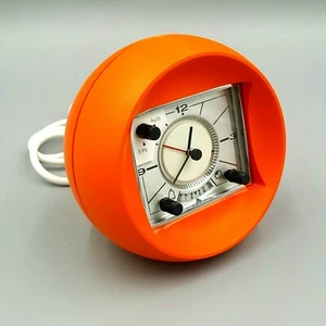 Original Vintage Rombach COMBI CLOCK Ro100 Kugel Uhr Wecker ⏲ Retro 70er Orange - Picture 1 of 10
