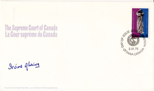 1975 Canadian Supreme Court Cover - Ottawa Cancel - Signed LORD IRVINE of LAIRG