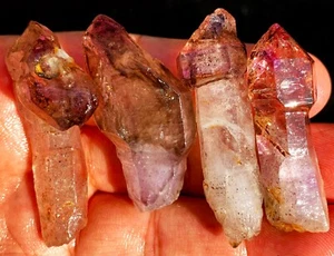 55.9g 4PC SCEPTERS! Diamond! Super Seven Skeletal Hair Amethyst Crystal ie3319 - Picture 1 of 17