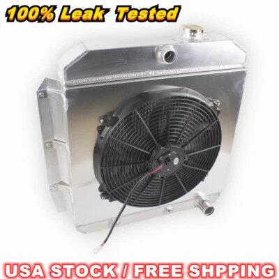 3Row Radiator+Shroud+Fan For 1955 1956 1957 1958 1959 Chevrolet Truck CC5559 Foto 1 de 4