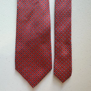 RALPH LAUREN LRL Krawatte Herren rot 100 % Seide geometrisch adrett Designer klassisch - Bild 1 von 5