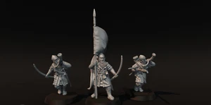 Provincial Archers Banner & Hornblowers - 28mm Medieval, Scots Wars etc - Picture 1 of 6