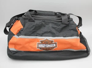 Harley Davidson Duffle Bag Travel Luggage Black & Orange 20x10x19 Heavy Duty - Picture 1 of 11
