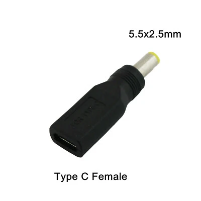 1x USB 3.1 Type C Female to DC 5.5mm x 2.5mm Male Power Charge Adapter Connector - Image 1 of 4