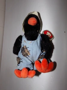 1993 ty attic treasures cawley crow bird plush beanie baby with tags 9" tall - Picture 1 of 2