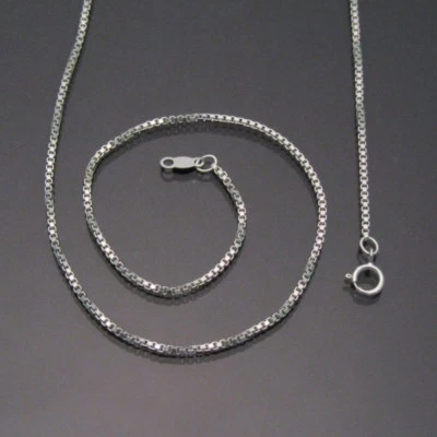 COLLANA 925 VENEZIANA IN ARGENTO CATENINA UOMO DONNA GIROCOLLO CATENA ORO BIANCu - Immagine 1 di 4