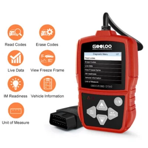 GOOLOO DT60 Automotive OBD2 CAN OBDII Car Code Reader Diagnostic Scanner Tool - Imagen 1 de 17