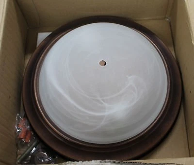 NIB 12" FSC CEILING MOUNT MODULAR CEILING FIXTURE GLASS LIGHT FLUORESCENT BROWN - Image 1 of 4