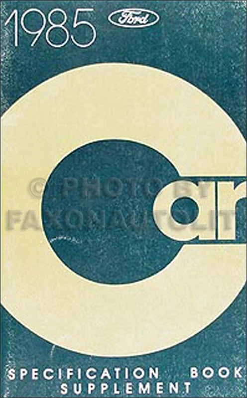 Manuale Di Specifiche Di Servizio 1985 Mercury Merkur XR4Ti E 85.5 Escort Lynx - Immagine 1 di 1