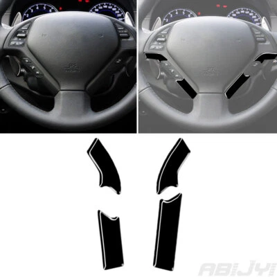 4 piezas para Infiniti G37 sedán piano brillante negro volante acento cubierta embellecedor Foto 1 de 4