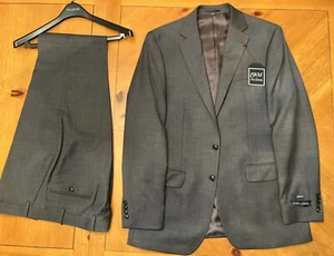 Jos. A. Bank Slim Fit, 42L  (37 W)  Grey Solid, Wool Suit - Picture 1 of 9