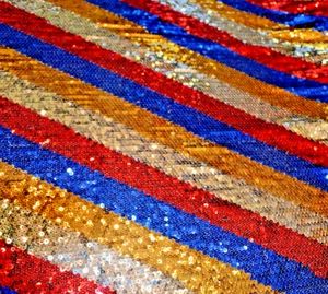 Diagonal Sewn on 5mm Sequin Fabric Glitter Bling Material 125cm Wide - Picture 1 of 4