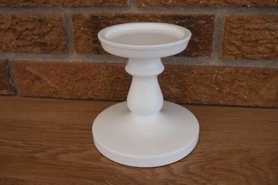 Pedestal for Pillar Candle IKEA Block Candle Holder White 5" H Metal Soft Base - Image 1 of 4