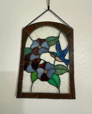 De colección Vitral Colibrí Atrapasol Real Líder Personalizado 14 x 9.5 pulgadas LEER Foto 1 de 4