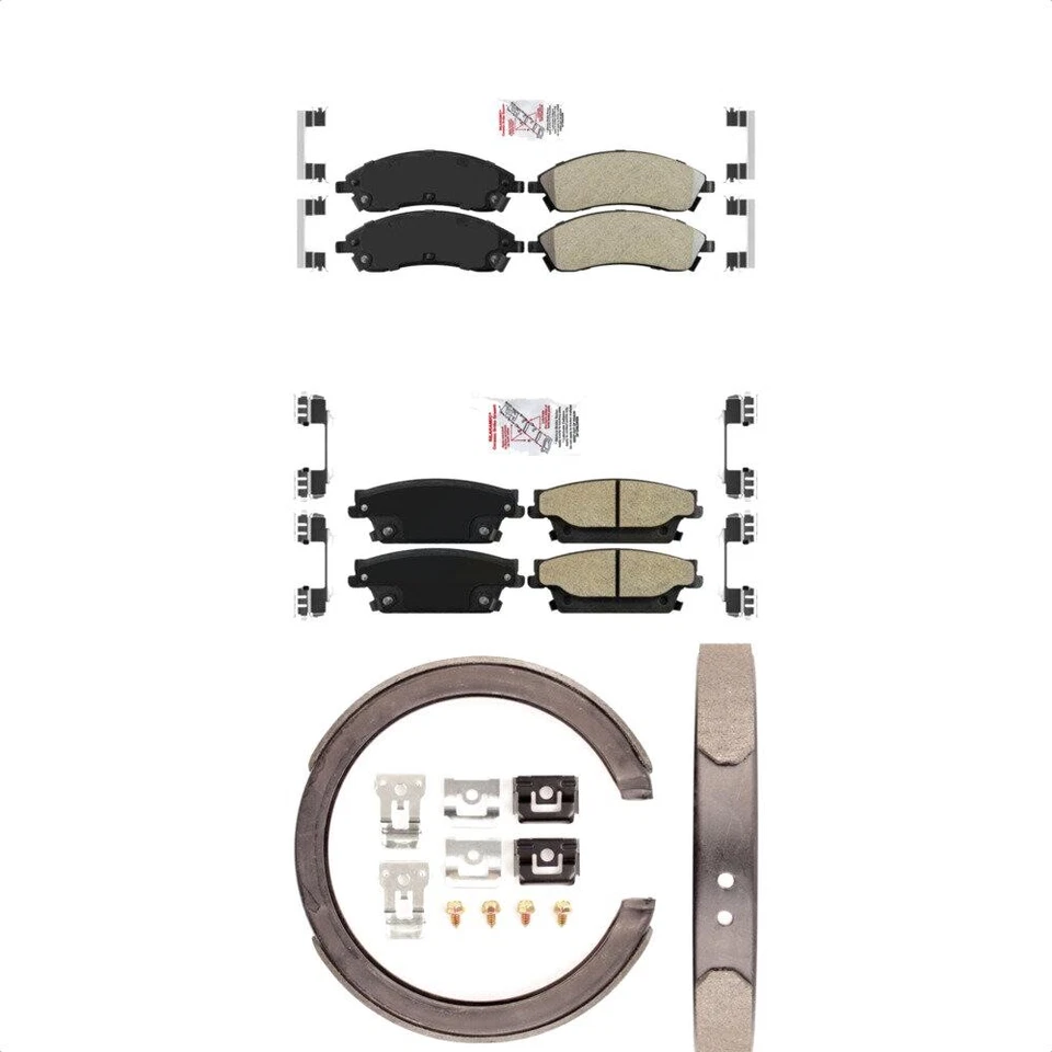 Front Brake Pads Rear Parking Shoes Kit for Cadillac SRX CTS 2004-2009 oeM1 - Image 1 of 4