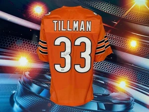 CHARLES TILLMAN AUTOGRAPHED CUSTOM CHICAGO BEARS ORANGE JERSEY COA BECKETT - Picture 1 of 2