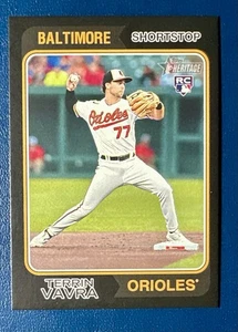2023 Topps Heritage Terrin Vavra Black Border #148 Rookie RC Orioles Ltd. /50 - Bild 1 von 2