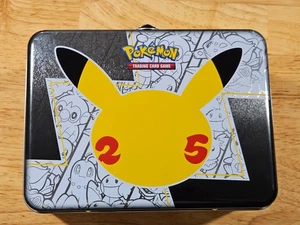 Pokemon 25th Anniversary Celebrations Lunch Box Tin EMPTY stickers+ect. included - Picture 1 of 5